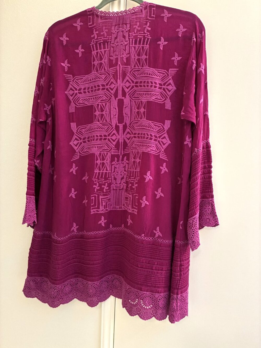 Johnny Was Magenta Leena Embroidered Tunic - Picture 4 of 13